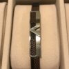 LOUIS VUITTON SILVER BLACK BLEATHER BRACELETE