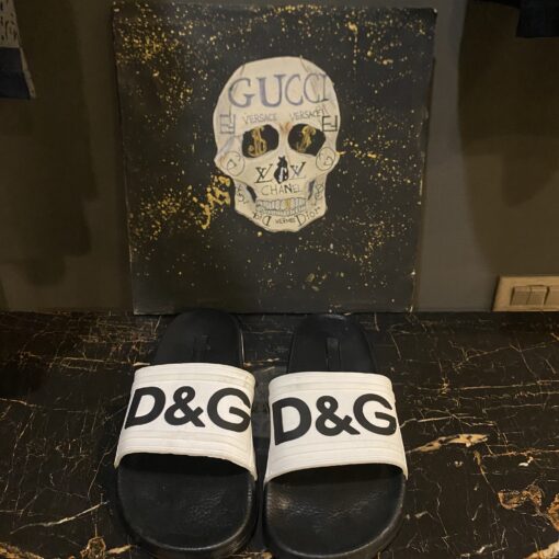 DOLCE & GABBANA BLACK AND WHITE SLIPPER