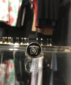 VERSACE SILVER BLACK RING