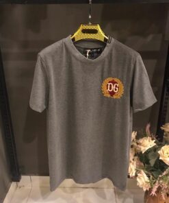 D&G GRAY T-SHIRT BROWN MARRON BADGE