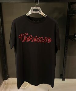 VERSACE EMBROIDERED VARSITY LOGO OVER SIZED T-SHIRT