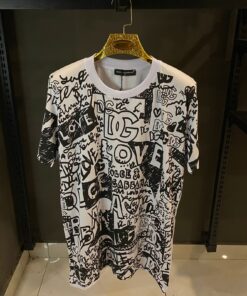 DOLCE & GABBANA WHITE T-SHIRT WHITE ALL OVER PRINT