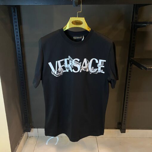 VERSACE T-SHIRT WITH BAROQUE LOGO