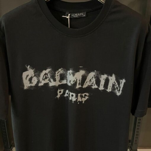 BALMAIN BLACK T-SHIRT CLOUD PRINT - Image 3