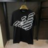 EMPORIO ARMANI BLACK TSHIRT WHITE LOGO PRINT