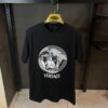 VERSACE BLACK TSHIRT WHITE BLACK LOGO PRINT