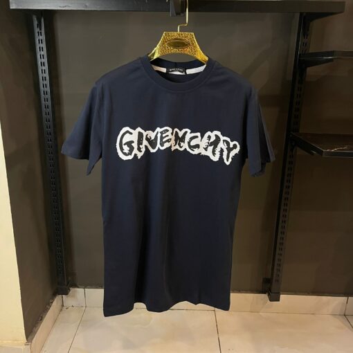 Givenchy Blue T-Shirt with 4G White Print