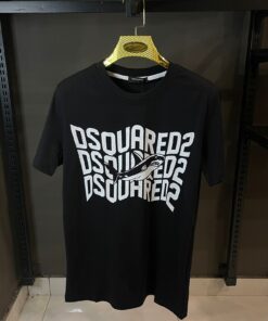 DSQUARED2 BLACK TSHIRT SHARK PRINT