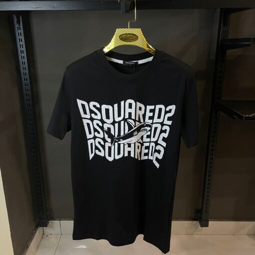 DSQUARED2 BLACK TSHIRT SHARK PRINT