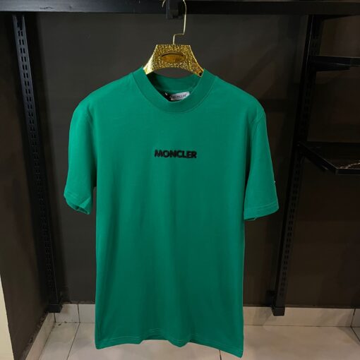 MONCLER GREEN TSHIRT WHITE PRINT