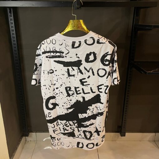 D&G WHITE BLACK PRINT TSHIRT - Image 2