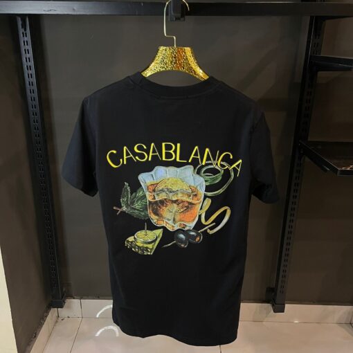 CASABALANCA BLACK TSHIRT FLOWER PRINT - Image 2