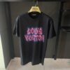 LOUIS VUITTON BLACK TSHIRT PINK AND BLUE PRINT