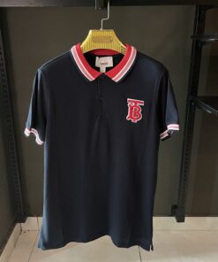 BURBERRY BLUE POLO RED EMBROIDERED