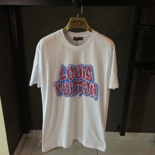 Louis Vuitton white t-shirt red and blue print