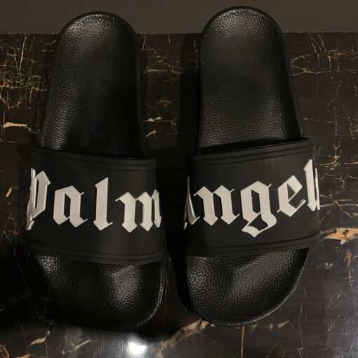 PALM ANGELS BLACK AND WHITE SLIPPERS - Image 2