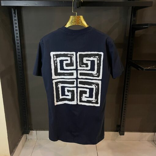 GIVENCHY BLUE TSHIRT 4G WHITE PRINT - Image 2