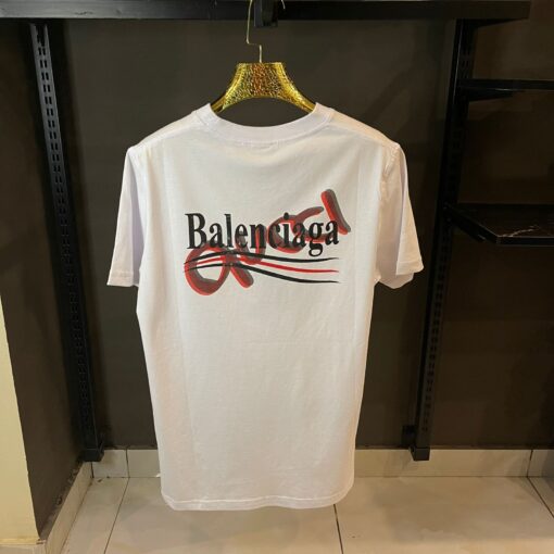 BALENCIAGA WHITE TSHIRT RED & BLACK PRINT - Image 2