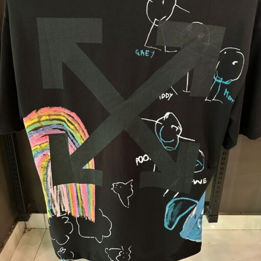 OFFWHITE  BLACK MULTI OVER SIZED TSHIRT - Image 2