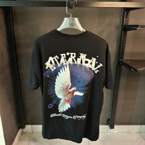 AMIRI BLACK TSHIRT DOVE PRINT - Image 3