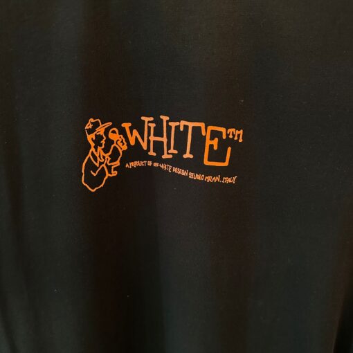 Offwhite Black tshirt with Orange Letters - Image 2