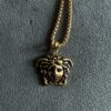 VERSACE GOLDEN BLACK PENDANT & CHAIN