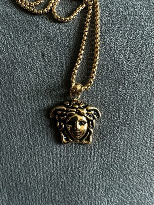 VERSACE GOLDEN BLACK PENDANT & CHAIN