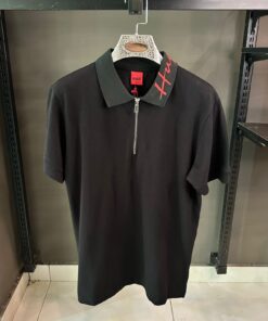 HOGO BOSS BLACK ZIPPER POLO