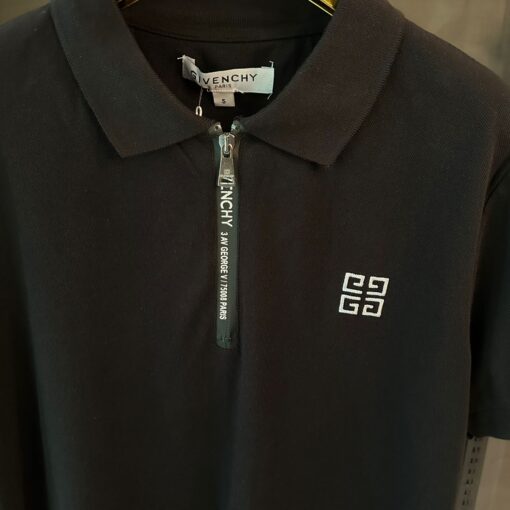 GIVENCHY BLACK ZIPPER POLO - Image 2