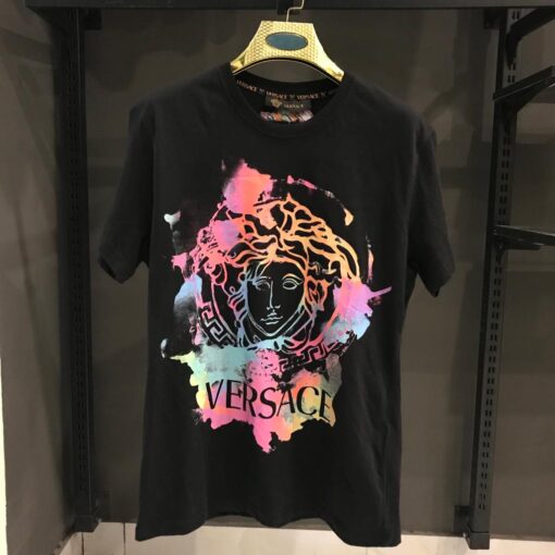 VERSACE BLACK TSHIRT MULTI PRINT