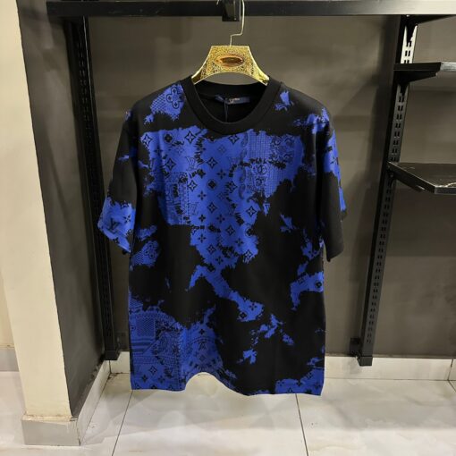 LOUIS VUITTON BLACK AND BLUE OVERSIZED TSHIRT