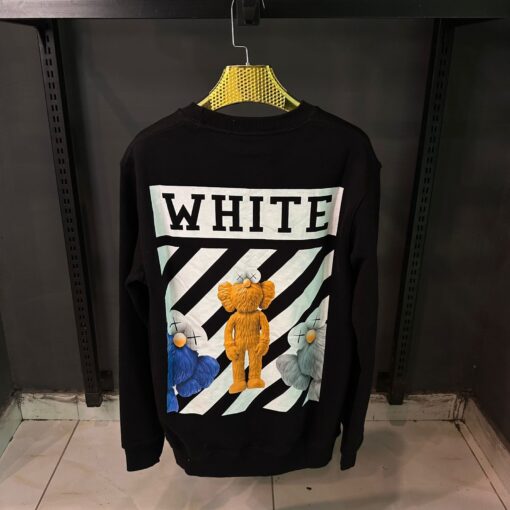 OFFWHITE BLACK SWEAT SHIRT MULTI KAWS PRINT - Image 2