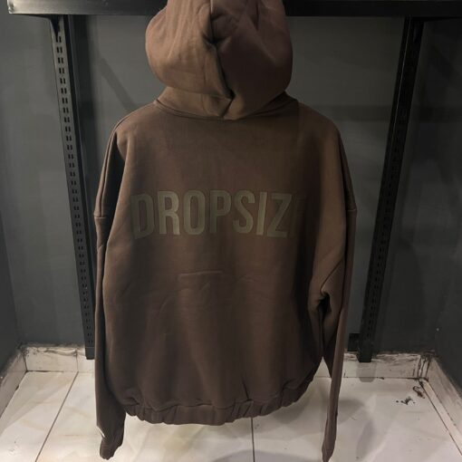 DROPSIZE BROWN HOODIE RUBER PATCHE OVER SIZED(ORIGINAL) - Image 2