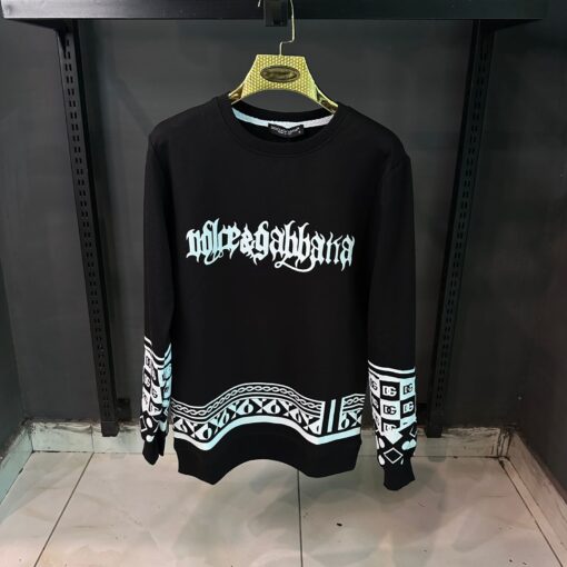 D&G BLACK SWEATSHIRT WHITE PRINT