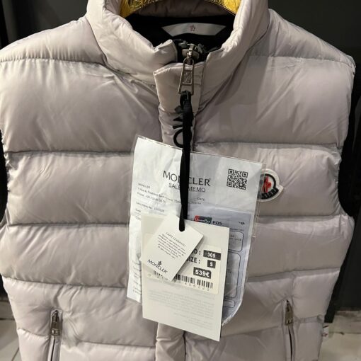 MONCLER LIGHT GRAY SLEEVELESS JACKET - Image 2