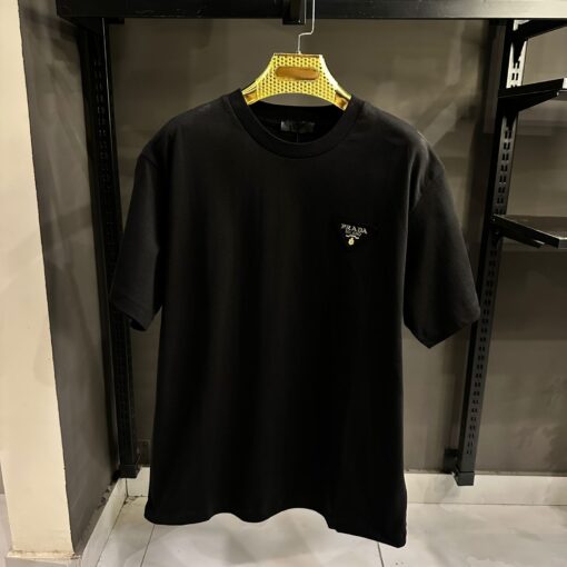 PRADA SIDE BADGE BLACK OVER SIZES TSHIR