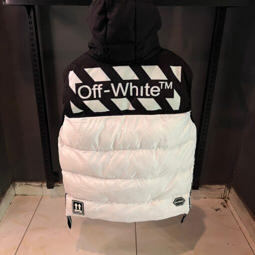 OFFWHITE BLACK AND WHITE SLEEVELES JACKET - Image 3