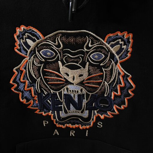 Kenzo Black Hoodie Multi Lion Patch - Image 2