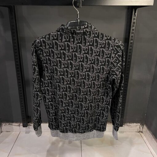 Dior Black Polo Sweater All Over White Print - Image 2