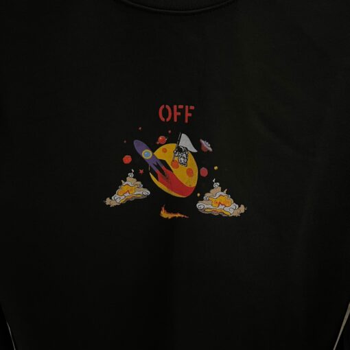 Off White Nike Black Sweatshirt Space Print - Image 3