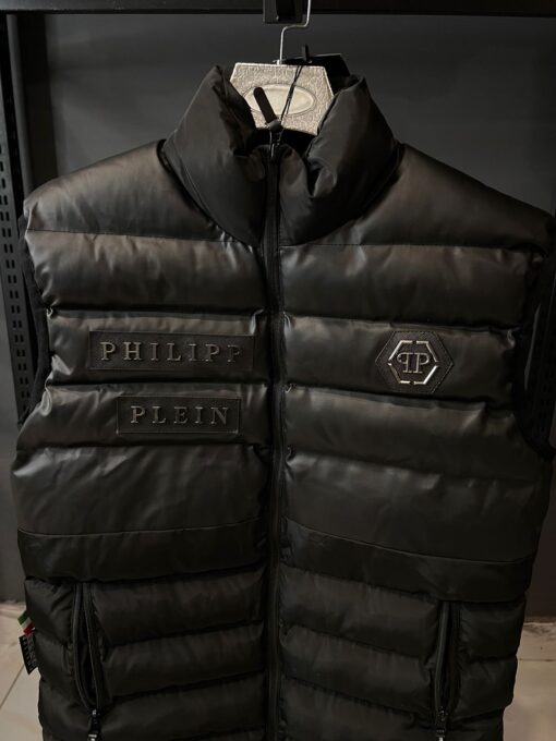 PHILPP PLEIN BLACK SLEEVLESS JACKET - Image 2