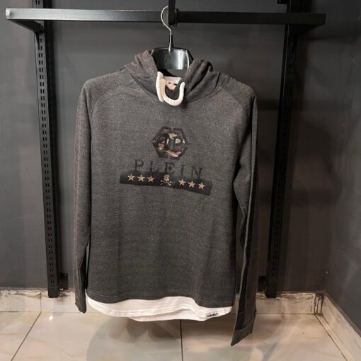 PHILPH PLEIN GRAY BLACK HOODIE