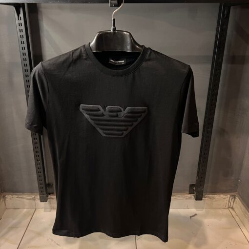 EMPORIO ARMANI BLACK TSHIRT BLACK PATCHE