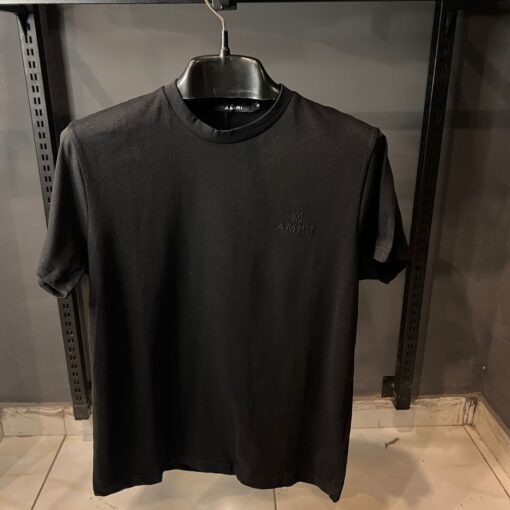 AMIRI BLACK TSHIRT BLACK EMBROIDERY