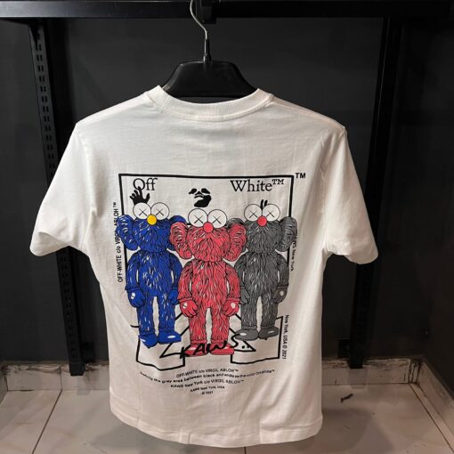 OFFWHITE TSHIRT WHITE MULTI KAWS PRINT - Image 2