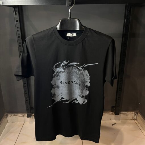 GIVENCHY BLACK TSHIRT GRAY PRINT