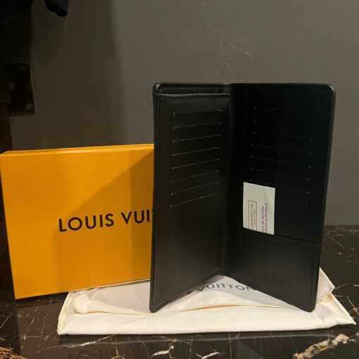 LOUIS VUITTON BLACK LONG WALLET SILVER THREAD - Image 2