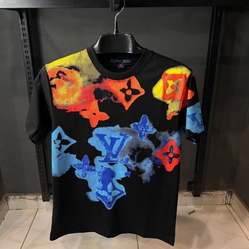 LOUIS VUITTON BLACK TSHIRT MULTI PRINT