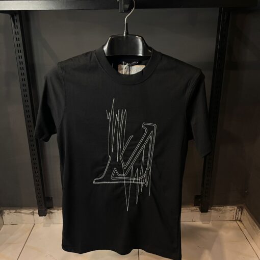 LOUIS VUITTON BLACK TSHIRT WHITE THREAD