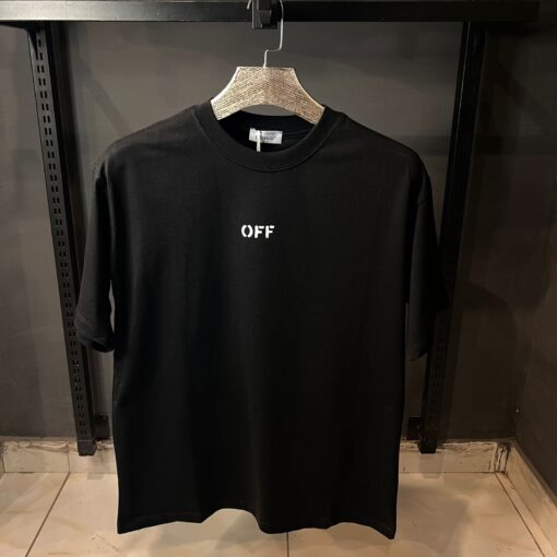 OFFWHITE BLACK TSHIRT WHITE MAN PRINT